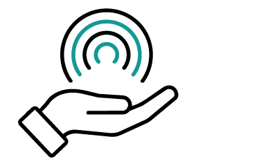 Illustration einer Hand mit Kreisen als Symbol für erfahrungsbasiertes Lernen im Leadership Training